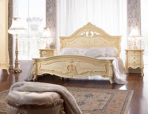 Prestige Plus PP8-L, Bett im klassischen italienischen Stil aus dekoriertem Holz