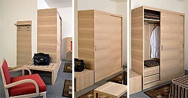 Collezione Host, Maßgeschneiderte Möbel mit Schlafzimmer und Küchenblock, Eiche gebleicht Holz-Finish