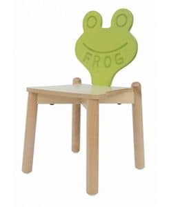ANIMALANDIA - Frog, Stapelbarer Stuhl in Buche, ideal für Kinderzimmer