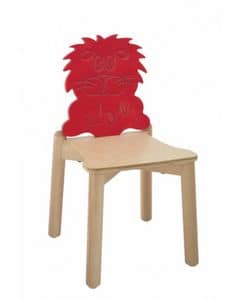 ANIMALANDIA - Lion, In Buche Stuhl mit original Rückenlehne, für die Schule