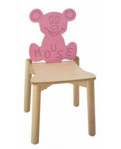 ANIMALANDIA - Mouse, Stapelbarer Stuhl in Buche und Birke, für Spielplätze