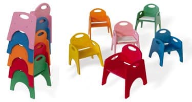 FANTALANDIA, Stuhl mit Armlehnen für Kinder, stapelbar, für die Spielplätze und das Kinderzimmer