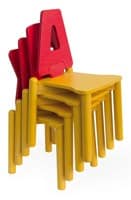LETTERANDIA, Stühle für Kinder, shped Rückenlehne wie ein Buchstabe des Alphabets, für Spielplätze und Kindergärten