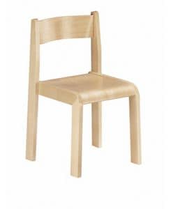 MINNIE, Chair in Holz, ungiftigen Farben, für Schulen und Kindergärten