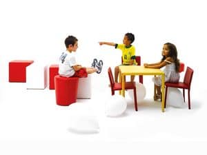 Junior, Kleiner Tisch, mit Leder bezogen, fr Kinder Kantine