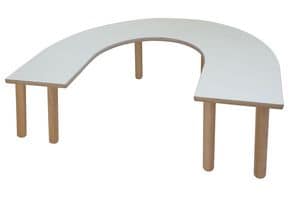 PAPPA, Tabelle in Birkensperrholz für Kinder, im natürlichen oder farbigen Holz, für Kindergärten und Kindergärten