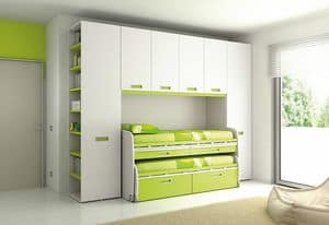 Brcke KP 115, Schlafzimmer mit Deck und Kleiderschrank mit ergonomischem Griff
