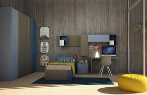 Cool comp.06, Modernes Kinderschlafzimmer mit Einzelbett