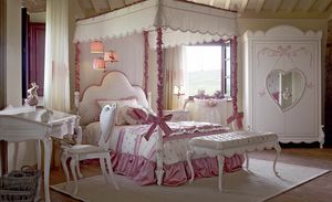Nuvola, Schlafzimmer für kleine Mädchen, mit Himmelbett