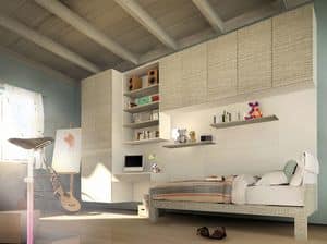 Peter Pan, Kid Schlafzimmer mit gehngt Schrnke und Schreibtisch, modernes Design