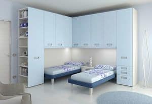 Ponte KP 111, Schlafzimmer fr Kinder, mit 2 Betten und integrierter Beleuchtung