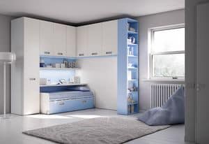 Brcke KP 204, Modernes Kinderschlafzimmer mit Deck und Kleiderschrank