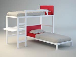 Solid wood Bunky 03, Bett mit Treppe, Etagenbett, Bett aus Holz Kinder-Schlafzimmer