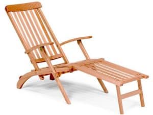 Chaise longue, Liegestuhl aus Holz für Garten