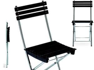 Spring, Platzsparend Stuhl, in Metall und Buche, f�r den Au�enbereich