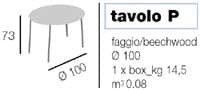 Tavolo P round, Tabelle mit Klapprahmen, runden oben, in Buchenholz