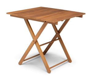 Tisch IR 80x80, Quadratischer Klapptisch aus Irokoholz