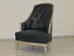 Jordan Leder, Outlet-Sessel aus hochwertigem Leder im Regency-Stil