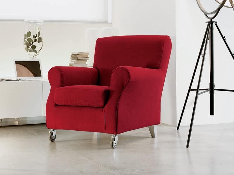 Novecento, Luxuriöse Sessel aus Polyurethan, mit Rädern, für Arztpraxis