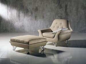 PO29 Cherubino, Wrap-Around-Sessel mit getufteten Rckenlehne, fr die moderne Lounges