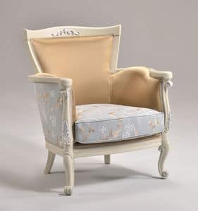 VENEZIA armchair 8294A, Klassischen Stil Sessel mit in Blattsilber Veredelung