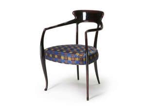 Art.191 armchair, Sessel mit gepolstertem Sitz aus Buchenholz, im klassischen Stil