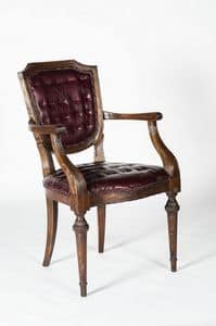 Art. 599/B, Luxus-Sessel aus Kalbsleder, klassischer Stil