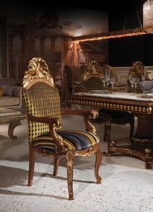 Hermitage B/2071/A, Klassischer Sessel mit gepolstertem Sitz und Rcken