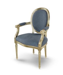 Stuhl 1197, Kopfteil des Tischstuhls im Louis XVI-Stil