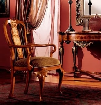 Venezia armchair 816, Klassische gepolsterter Stuhl mit Armlehnen
