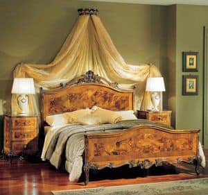 3265 BED, Bett mit Kopfteil in Ferrarese Grat, klassischer Stil