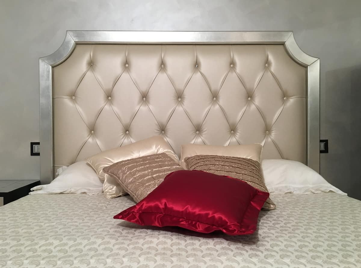 Art. 1790 Cristina, Luxus klassischen Bett, Blattsilber Finish, für Hotels