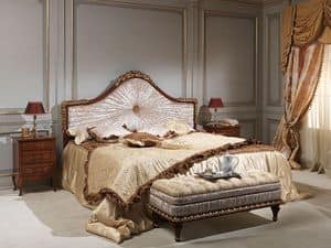 Art. 986-940 bed, Bed in Massivholz, in Samt, zum Luxushotel