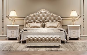 Bellini Royal Art. C8423-L, Klassisches lackiertes Bett mit getuftetem Kopfteil