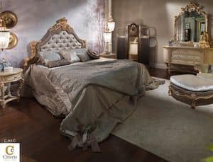 Chic, Luxus klassische Schlafzimmer, eingelegte Doppelbett