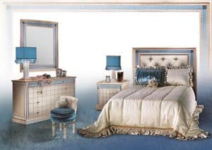 DahaliaDue, Klassischer Luxus Schlafzimmer, Polsterkopfteil getuftet
