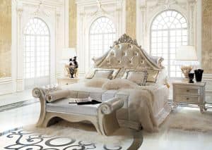 Dream C/491/W, Luxury klassische Bett, Polsterkopfteil getuftet