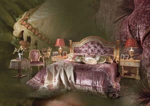 Esmeralda, Mit handgeschnitzten Kopfteil Bett , Luxus-Schlafzimmer