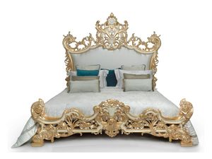 Gerbera, Bett mit majesttisch geschnitztem Kopf- und Futeil