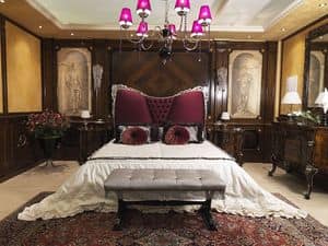 Gigli bed, Luxus-Bett mit gepolstertem Kopfteil, im klassischen Stil