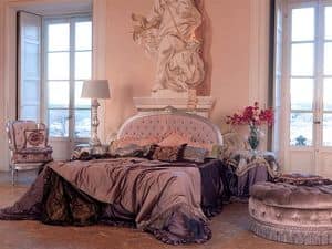 Guttuso, Klassisches Doppelbett, Silber-Finish, f�r Schlafzimmer