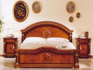 IMPERO / Doppelbett, Klassischer Luxus Doppelbett aus Holz, f�r Schl�sser