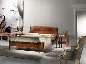 L334 Cornucopia Bett, Die Holzbetten, klassischen Luxus, Perlmutteinlagen