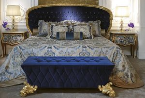 Bett 3690, Klassisches Luxusbett mit goldener Oberfl�che