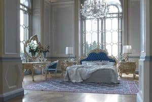 Luigi XV Bett, Handgeschnitzte Betten Luxus Klassisches Schlafzimmer