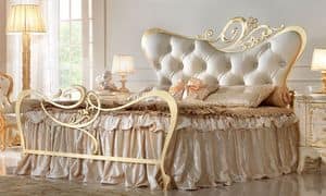 Maryrose Gold Bed, Doppelbett aus Metall, fr Schlafzimmer
