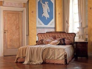 Modigliani, Hand fertigen Bett, gesteppt, Nußbaum