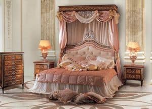 Paradise Bedroom, Doppelbett mit gepolstertem Kopfteil getuftete