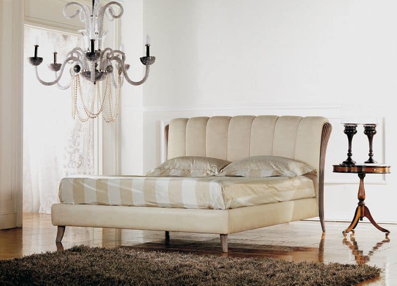 Ikarus Bett, Luxury klassische Bett, Holzeinlage mit Decapè Polier