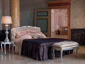 Renoir Bett, Bett im klassischen Stil, Silber-Finish, für Hotels